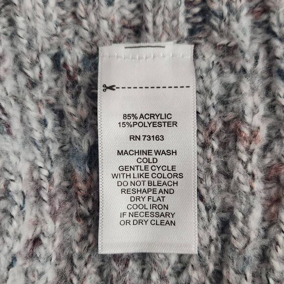 Cupio Gray Chunky Knit Poncho Sweater Size Small/Medium NWT Gray Hoodie Sweater - Picture 9 of 9